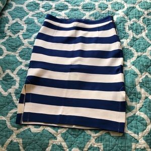 Blue and white stripe Banana Republic 00p skirt